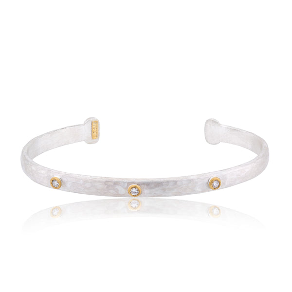 lika behar 24k gold and sterling silver "stockholm" oval open cuff bracelet