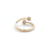 bypass diamond ring set in 14k yellow gold