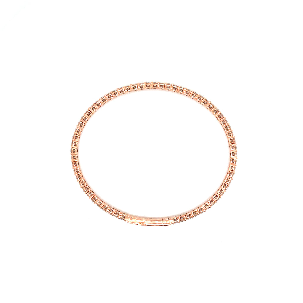 flexi single row diamond tennis bracelet 2.75 carats t.w. set in 14 karat rose gold.