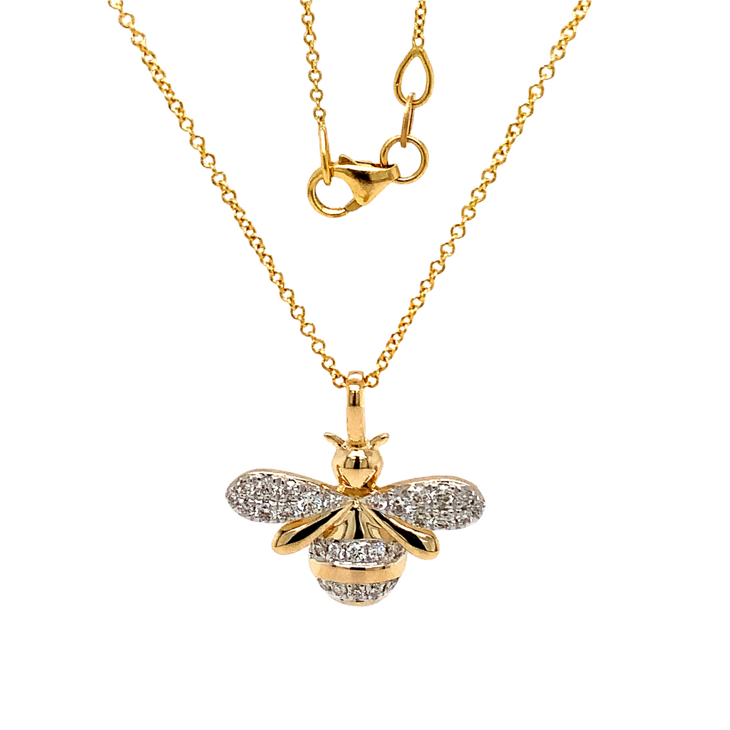Diamond bee necklace discount
