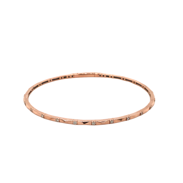 flexi diamond bracelet .17ctw set in 14kt rose gold.