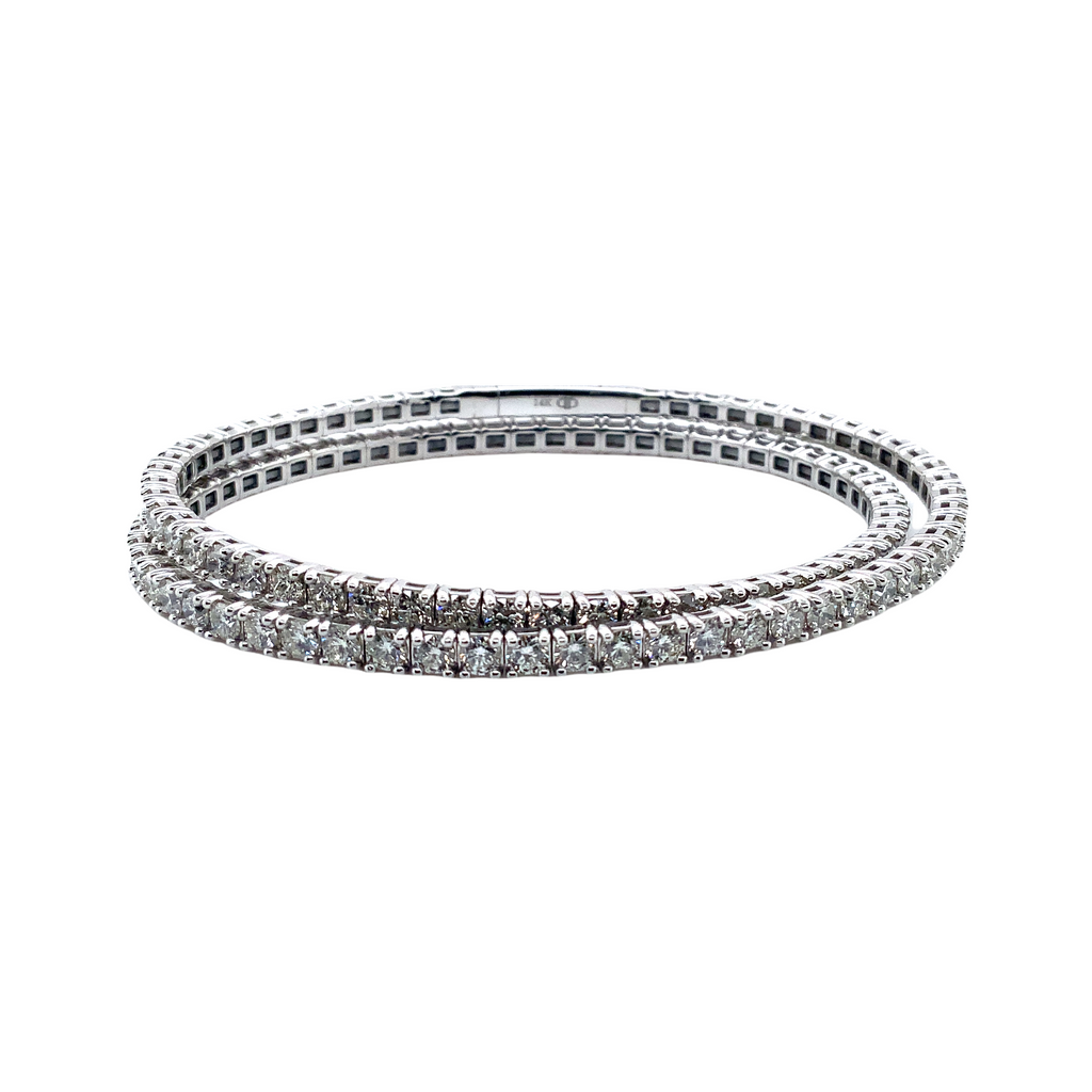 Flexi Double Row Diamond Tennis Bracelet 9 carats t.w. Set in 14K
