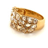asba collection rose cut diamond band set in 18k yellow gold 3 rows 1.98 cts. tw.