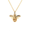 diamond bee necklace set in 14kt yellow gold