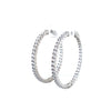 sterling silver cz in and out hoop earrings with secure lock