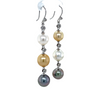 mastoloni multi color south sea pearl and diamond drop earring set in 14k white gold
