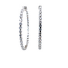 sterling silver 2.7mm cz in and out hoop earrings with secure lock