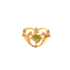 vintage art nouveau heart shaped peridot, diamond and seed pearl brooch -  lavalier pendant in 14 kt yellow and green gold