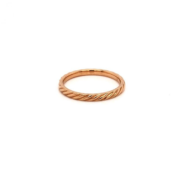 rope stackable wedding band 18k rose gold 2mm wide