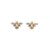 diamond bee earrings set in 14kt yellow gold