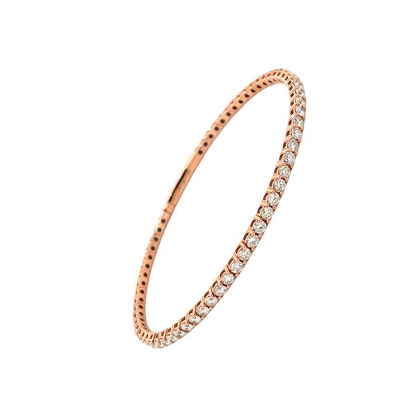 flexi single row diamond tennis bracelet 2.75 carats t.w. set in 14 karat rose gold.