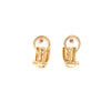 modern pave set diamond hoop earrings in 14kt yellow gold with omega clips.