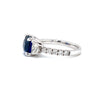 gem quality ceylon  blue sapphire 3.21ct diamond 1.10 ct three-stone ring set in 18kt white gold