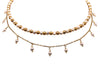fresh water pearl and gold vermeil beaded collar length adjustable necklace