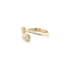 bypass diamond ring set in 14k yellow gold