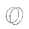 sterling silver 3.4mm cz in and out hoop earrings with secure lock