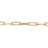 pavé diamond paperclip bracelet set in14k  yellow gold