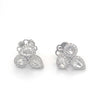 asba collection rose cut diamond stud earrings 1.00 ctw 18k white gold