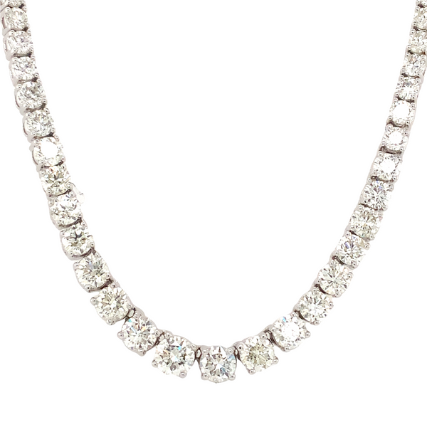 graduated diamond riveria tennis necklace 20 carats t.w. set in 14 kt white gold