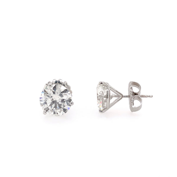 statement 6 carat t.w. diamond  studs post earrings 14 kt white gold