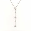 A. Link 5 Stone Drop Diamond Necklace Adjustable Chain 0.62ctw 18 Karat White Gold | Blacy's Fine Jewelers