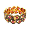 oxidize sterling silver and gold vermeil 25 cts ruby and diamond hinged bangle