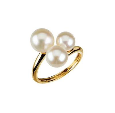 Freshwater 3 Pearl Ring 14K Yellow Gold– Blacy's Vault