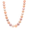 multi color natural pink tone fresh water cultured 11 - 13 mm pearl strand rose gold plated magnetic clasp 18 inch length